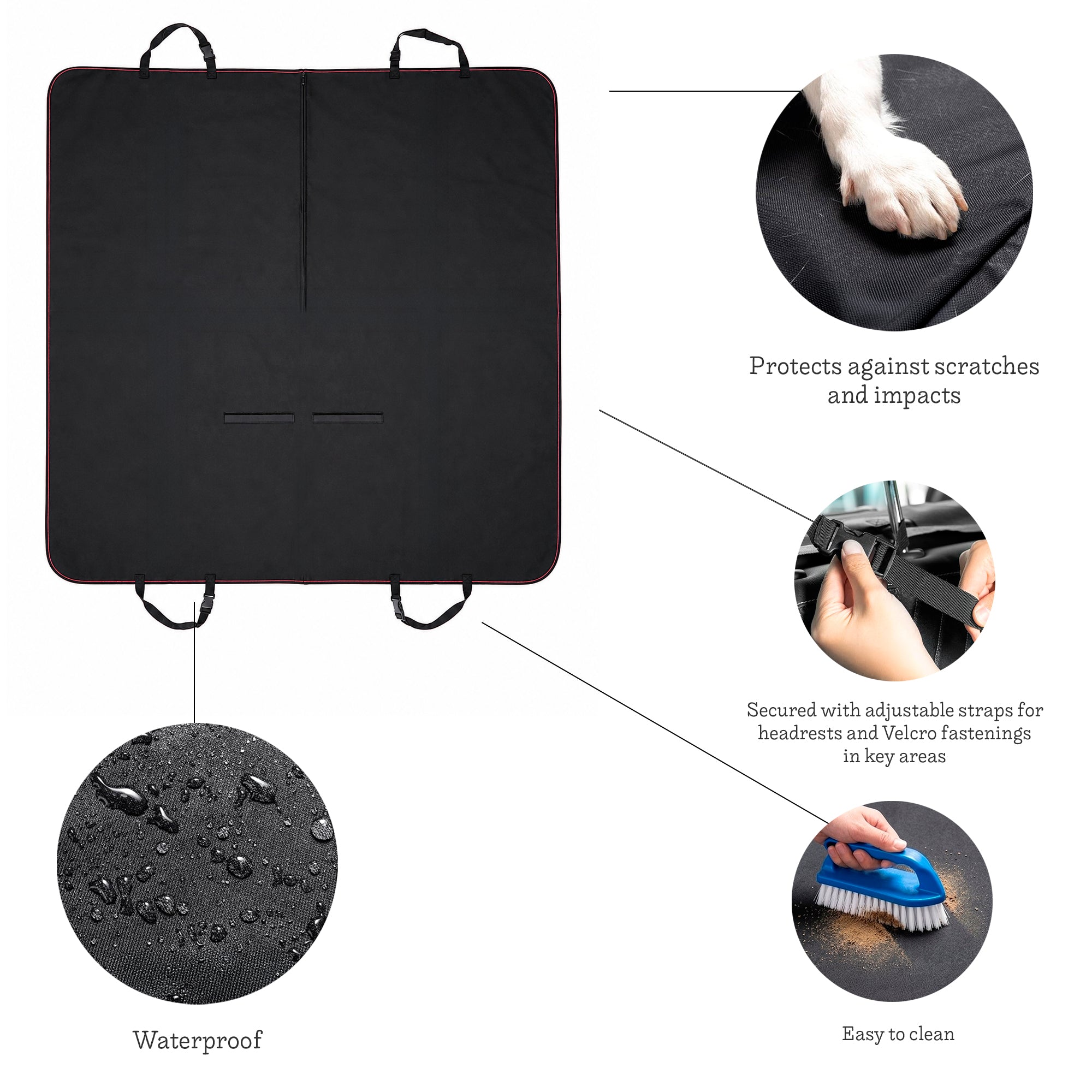 Car Dog Cover, Car Protector for Dogs, Back Seat and Boot Car Dogs, Waterproof and Non-Slip, Universal Car Boot Cover, Car Seat Covers Dog Resistant